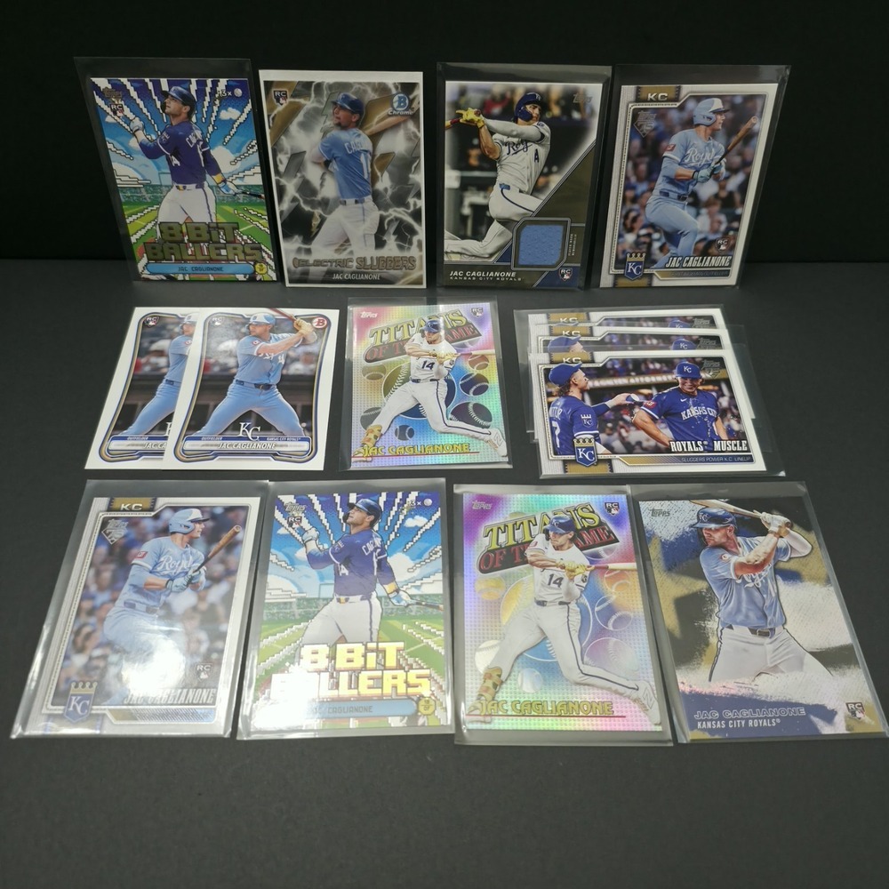 Jac Caglianone Lot Of 13 Cards 2026 Topps & Bowman Chrome Insert Rookie, Relic